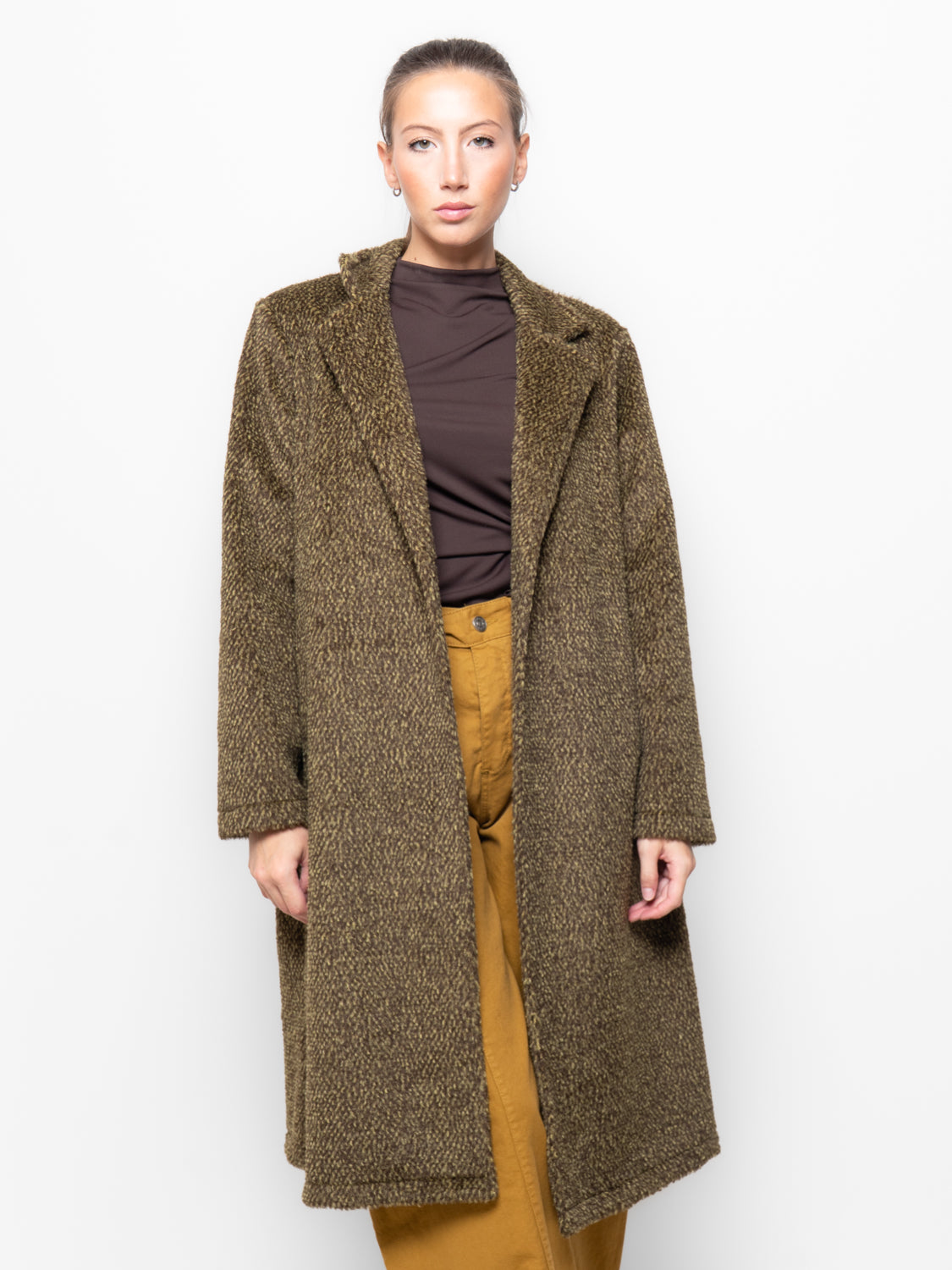 Cappotto in bouclé effetto pelliccia