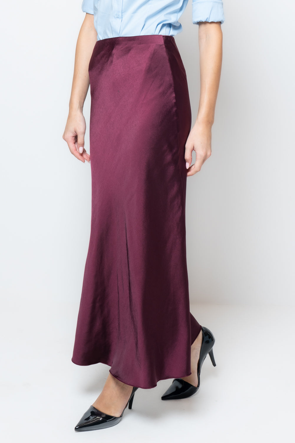 Gonna in satin lunga