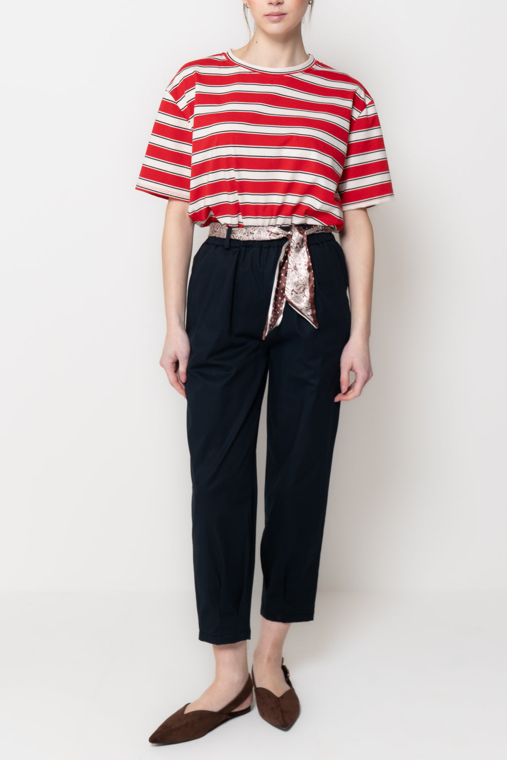 Pantaloni con Cintura Foulard