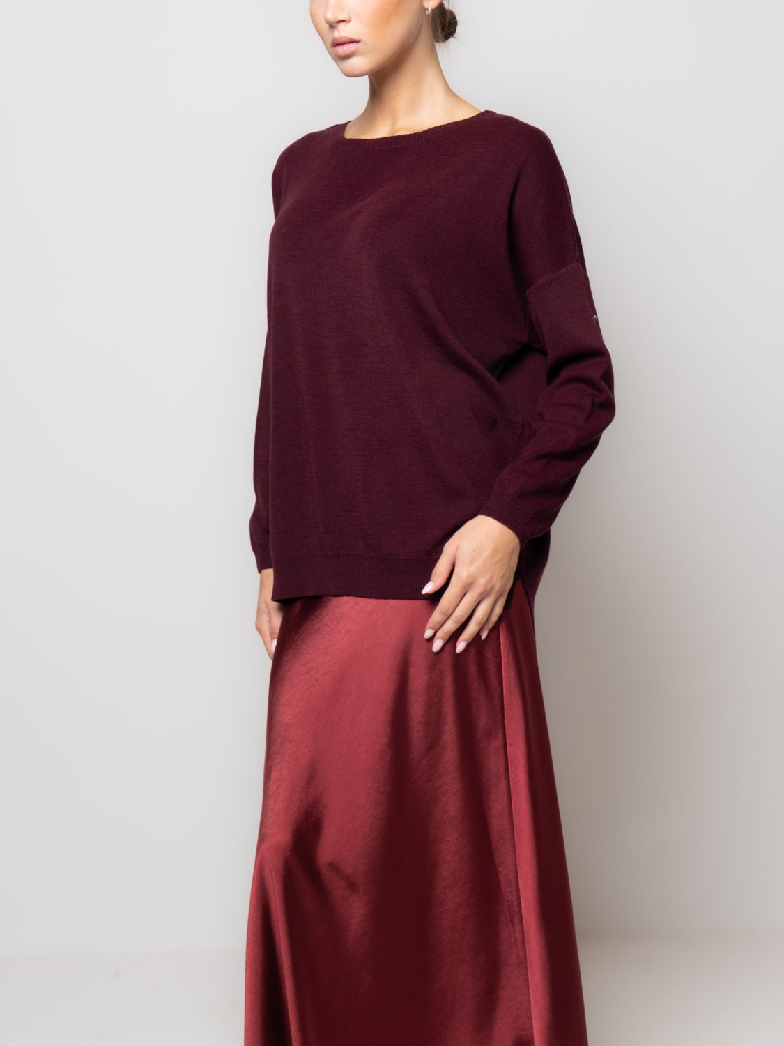 Maglia over misto lana