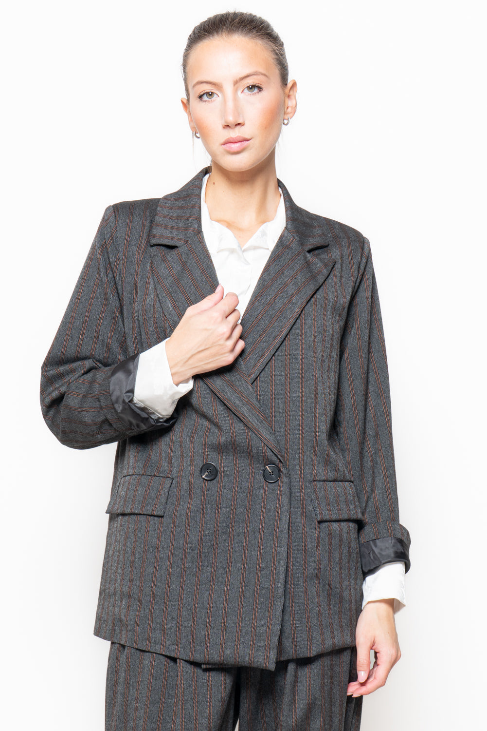 Blazer gessato doppiopetto