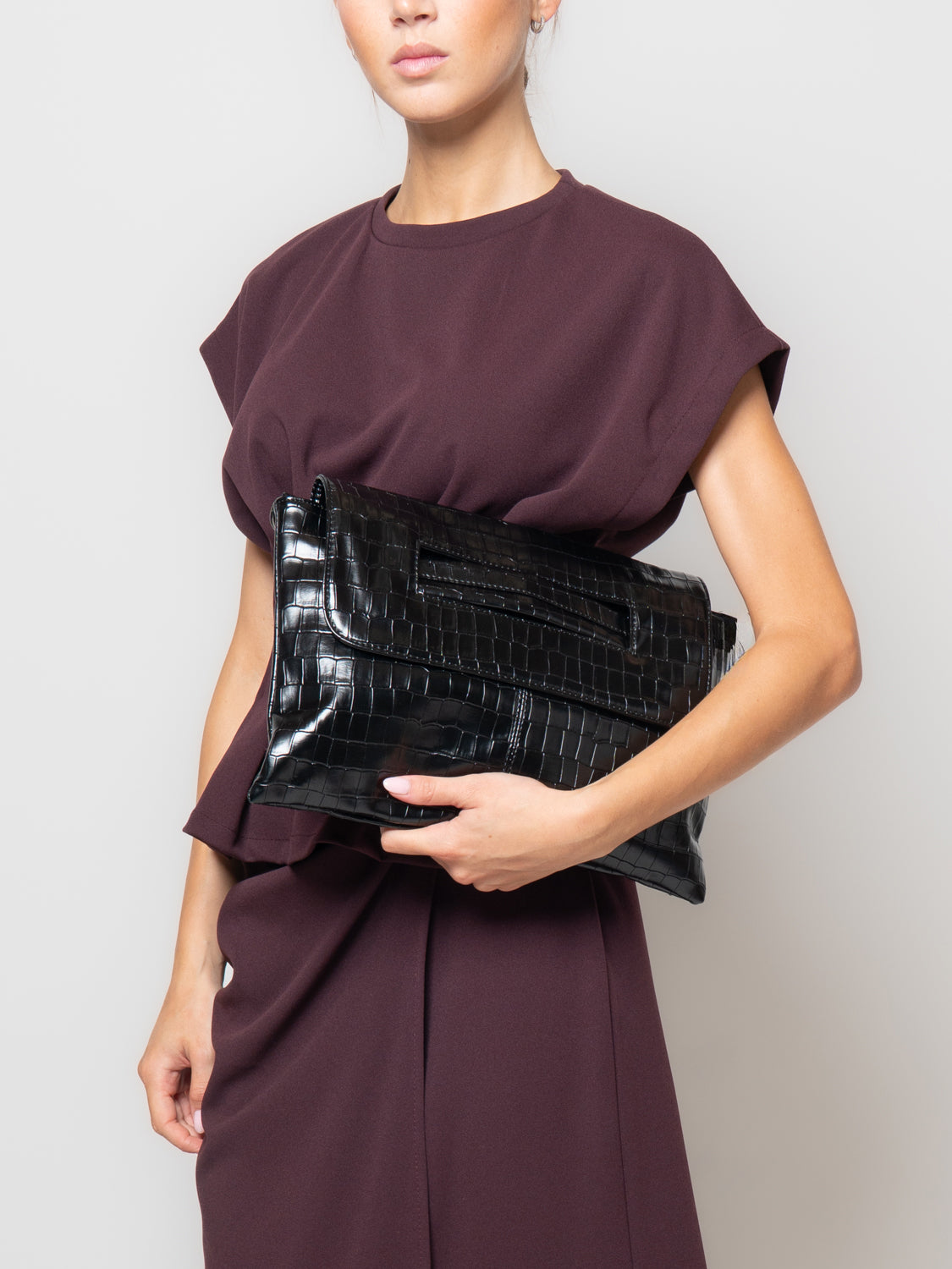 Pochette effetto coccodrillo  in similpelle