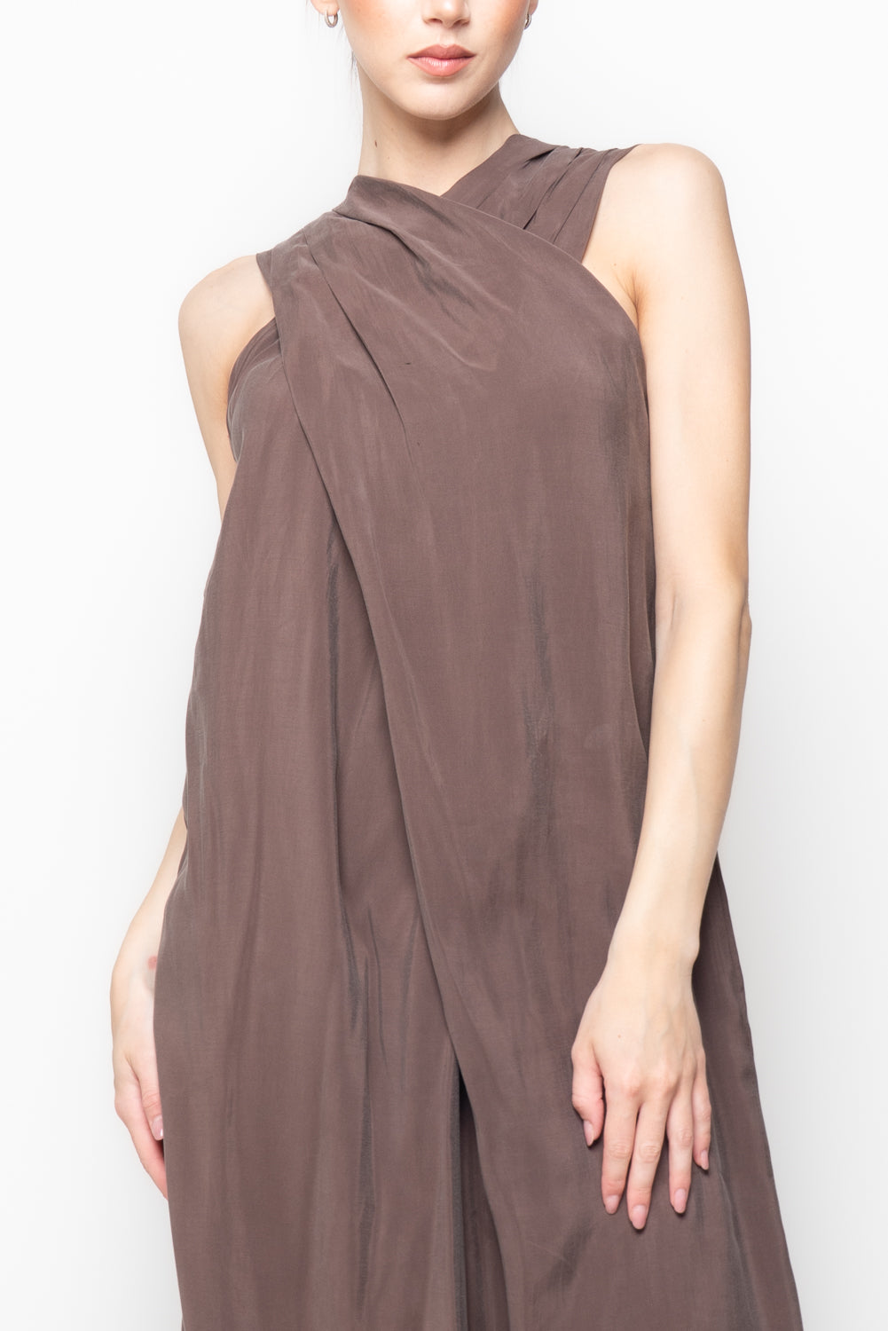 Tuta Intera Incrociata con Pantalone Wide Leg