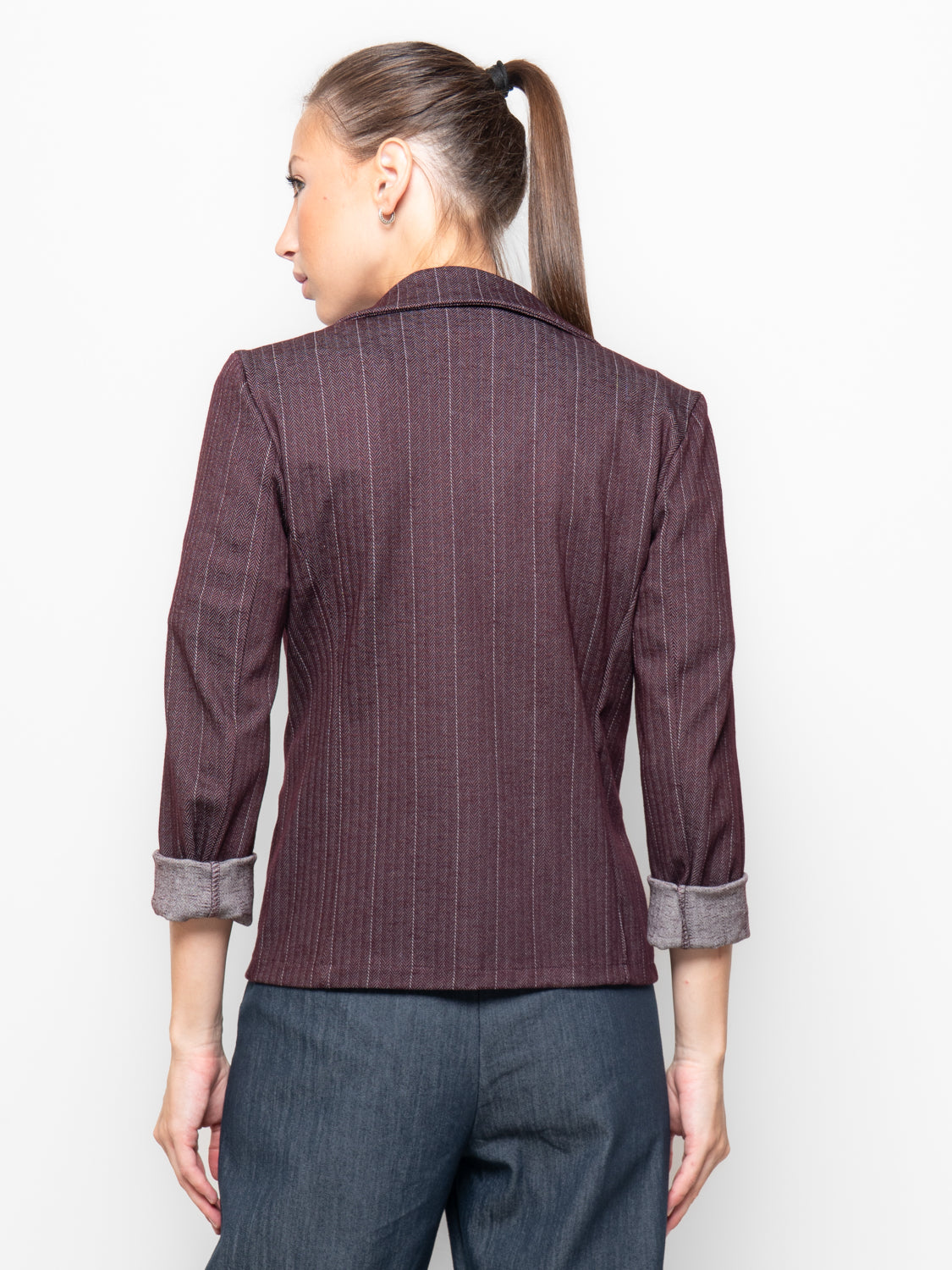 Blazer gessato con revers
