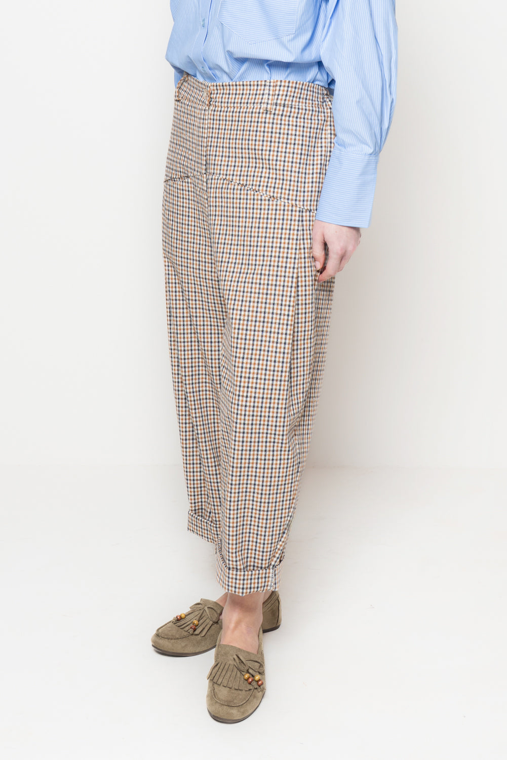 Pantaloni baggy a quadretti