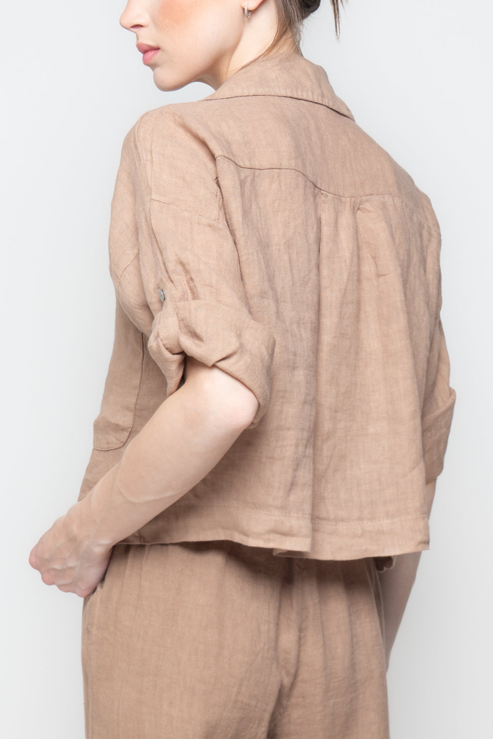 Camicia a scatola 100% lino