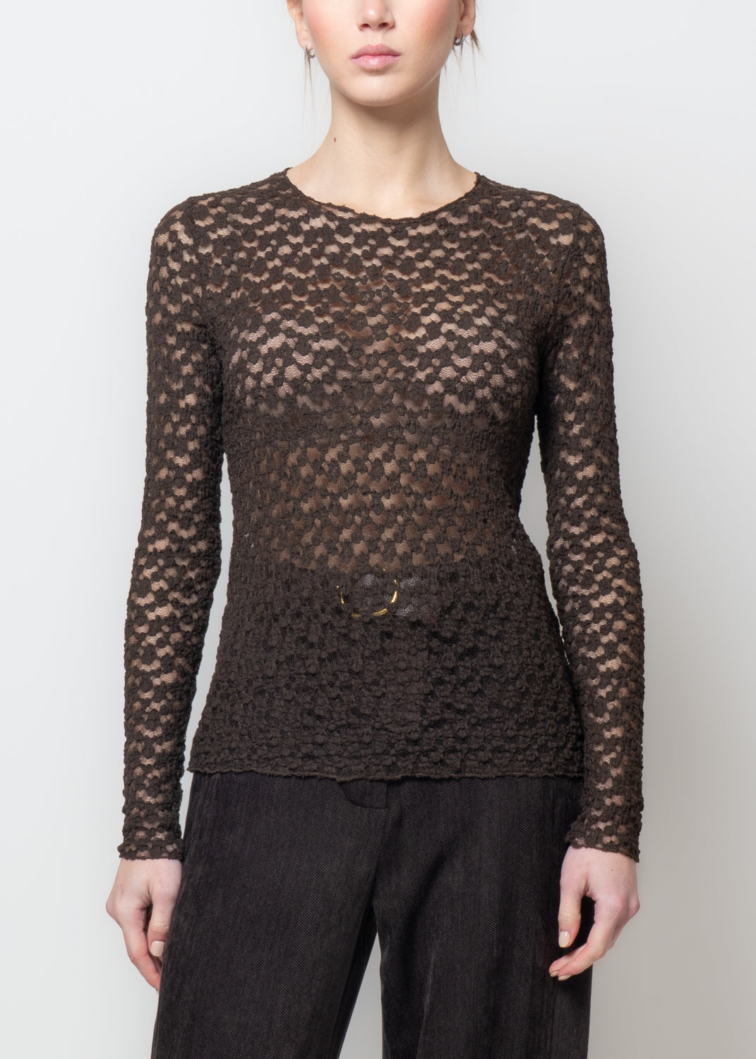 Blusa in pizzo floccato