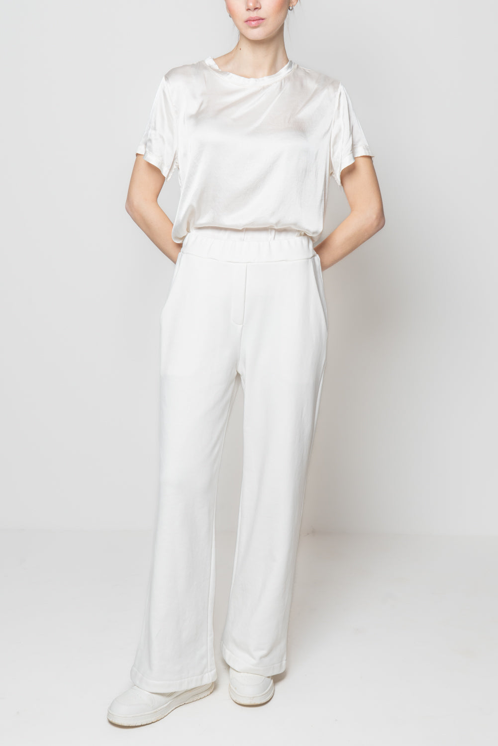 Pantaloni palazzo in felpa