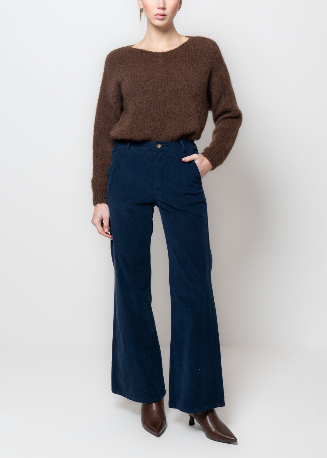 Pantaloni a palazzo in velluto