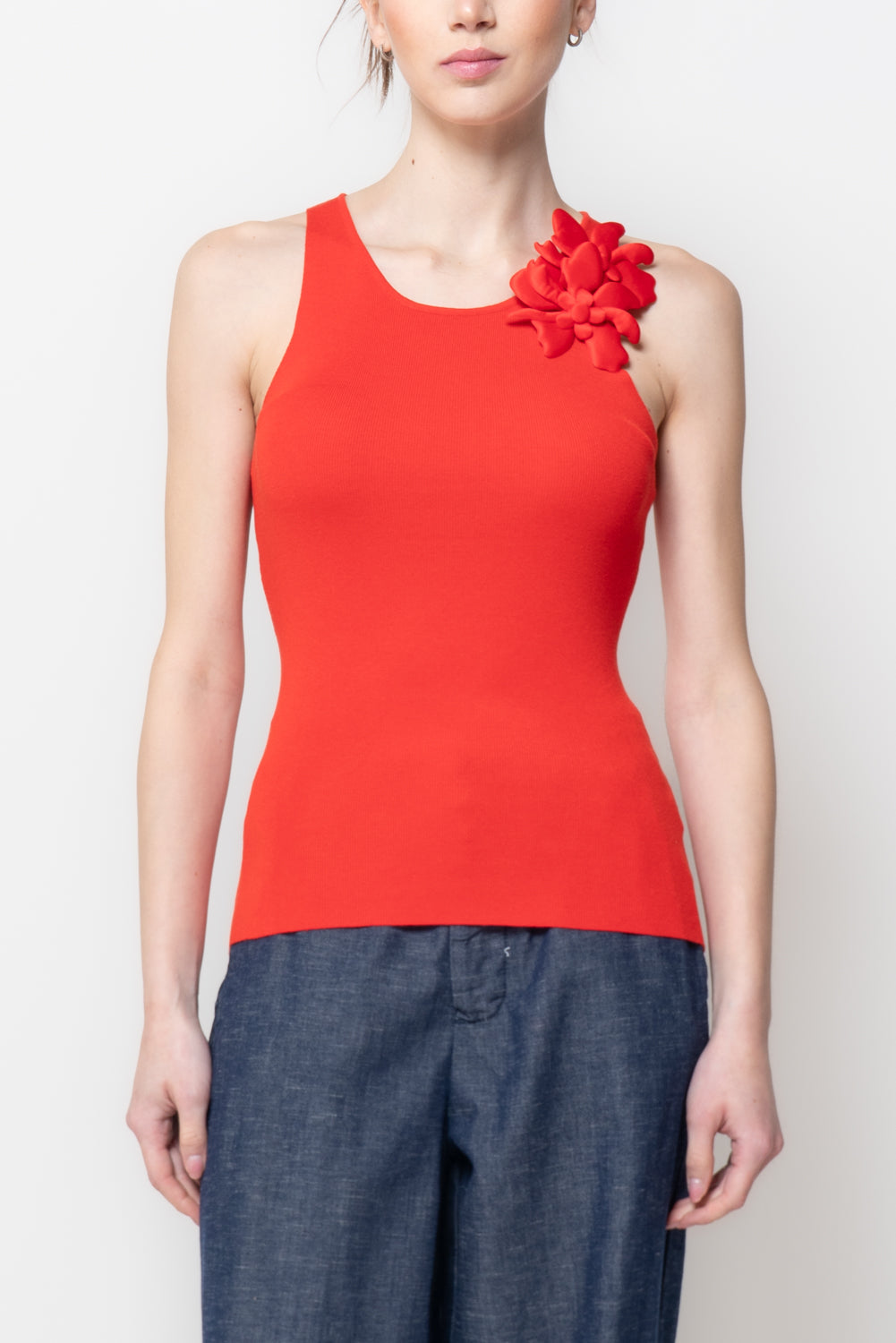 Top a Costine con Fiori 3D