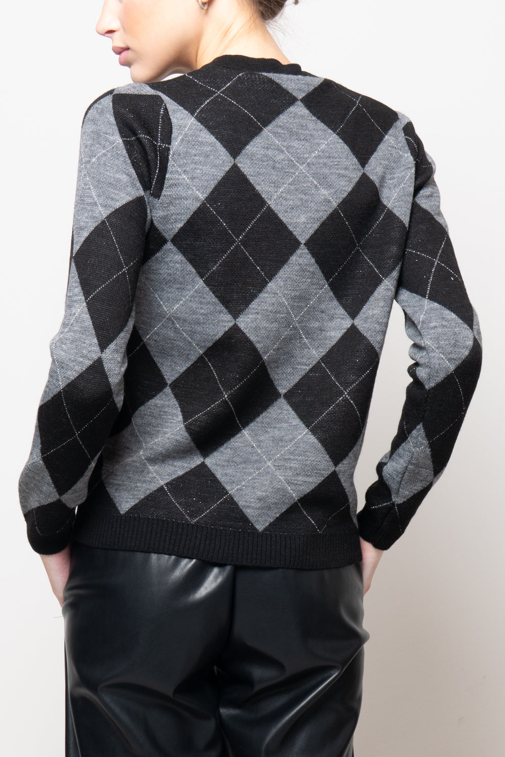 Maglia a rombi scollo a V