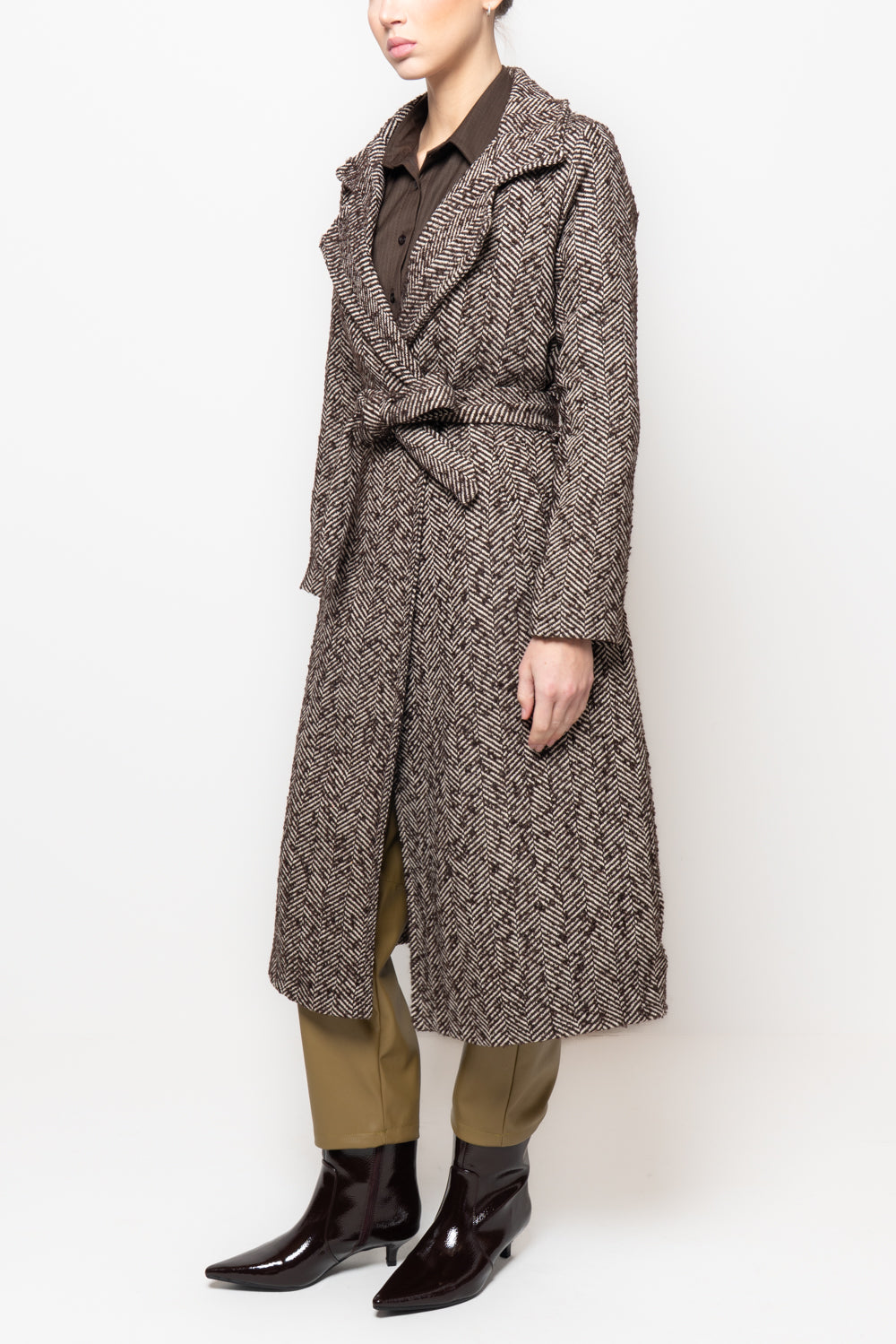 Cappotto spigato con fusciacca