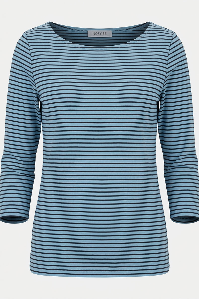 Maglia a Righe Sottili con Spacchetti