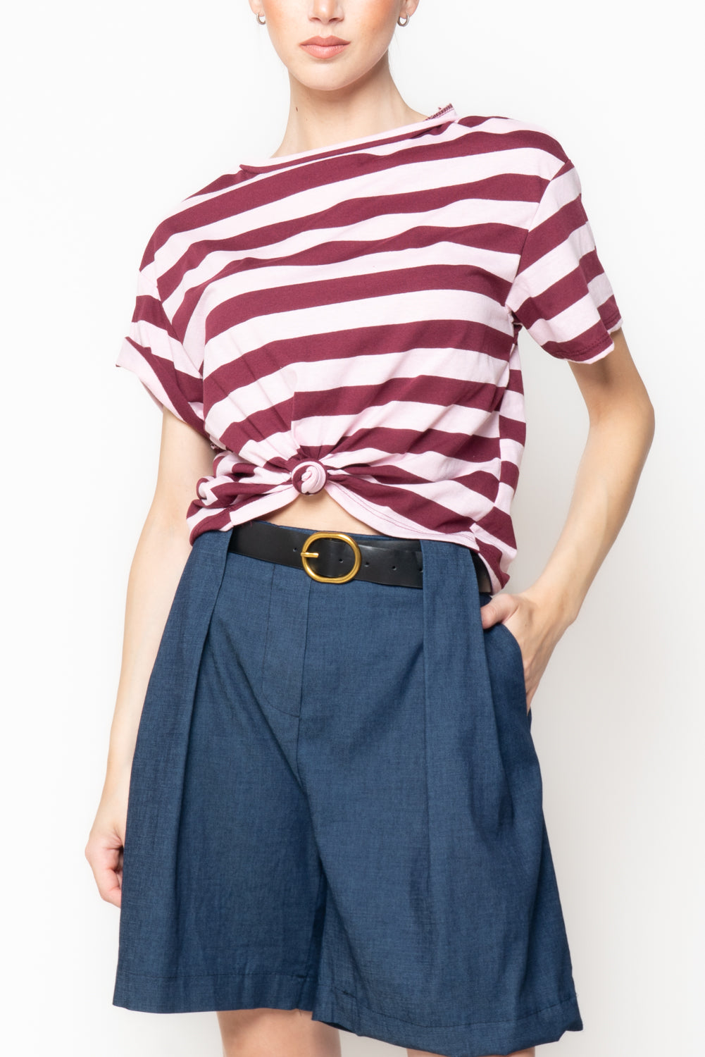 T-shirt a Righe bicolore