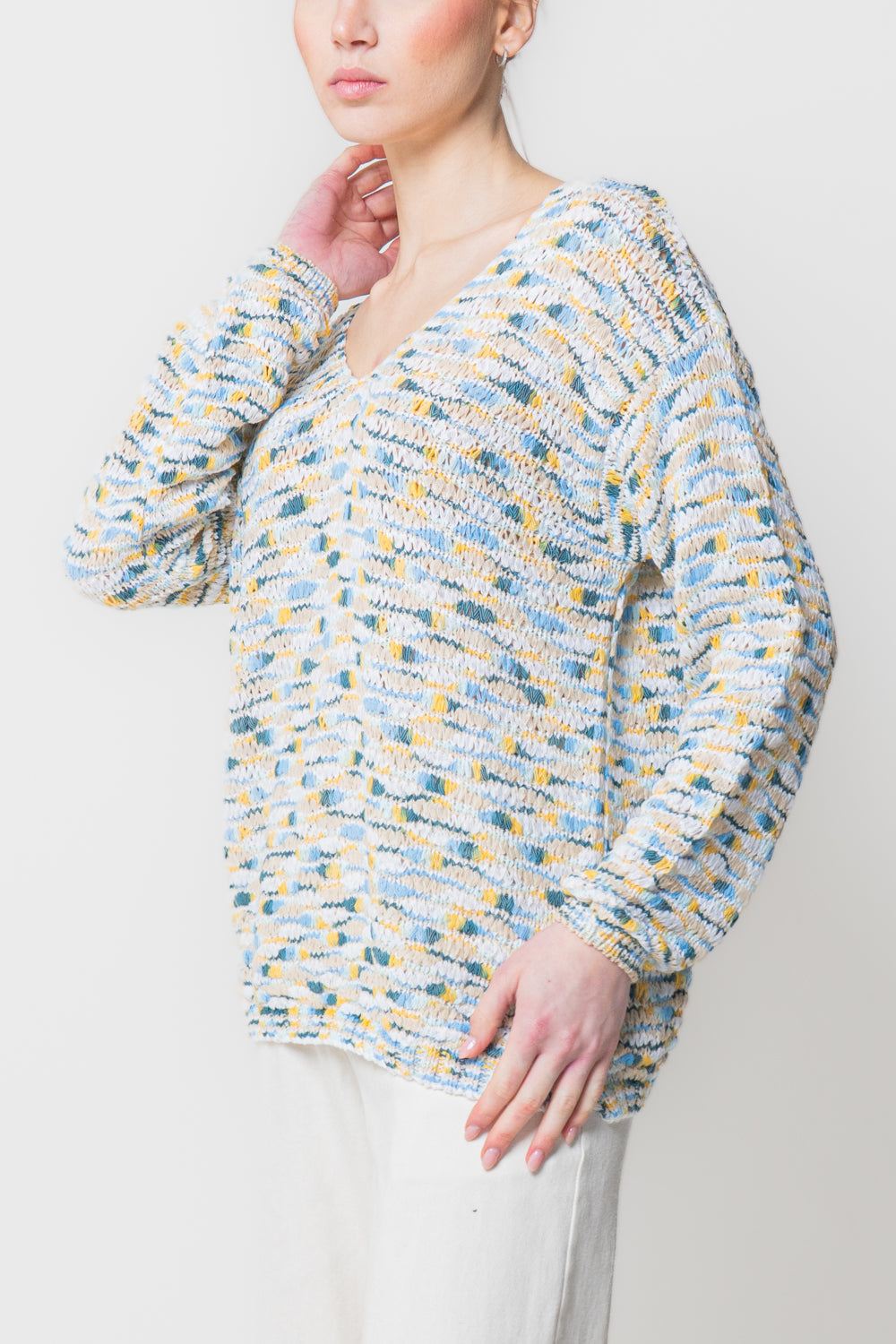 Maglia in Filato Fiammato Multicolor