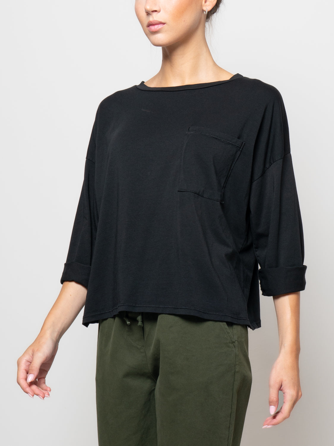 T shirt a manica lunga con tasca