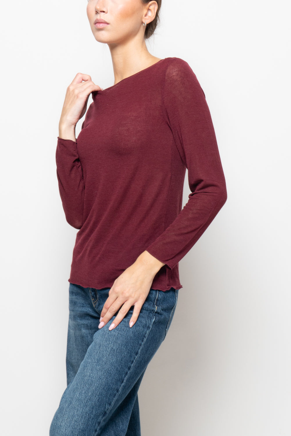 T shirt in misto cashmere