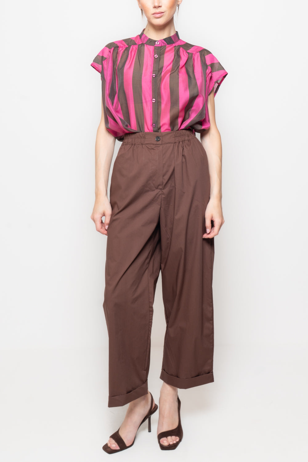 Pantaloni larghi in cotone