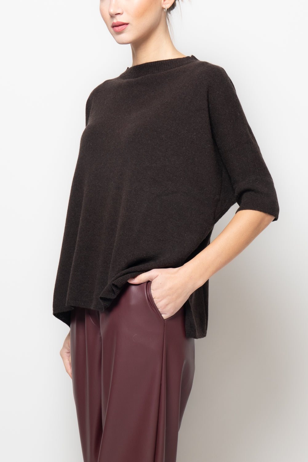 Maglia misto cashmere  manica corta