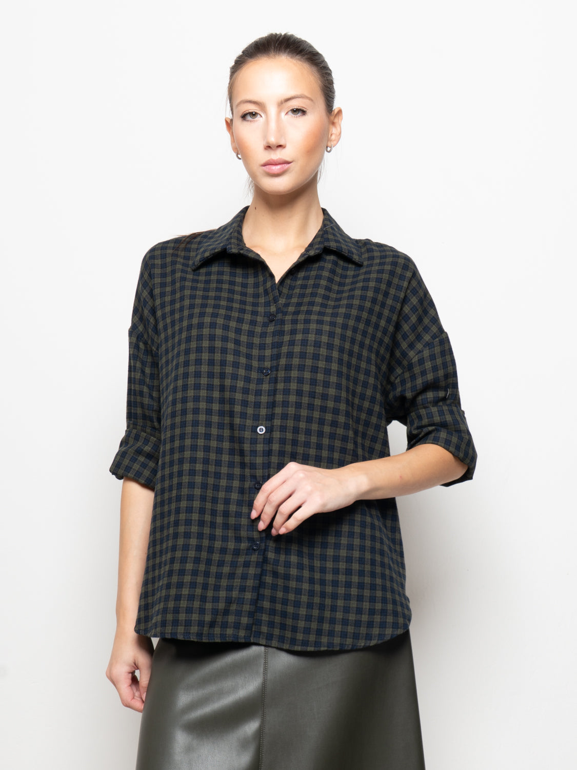 Camicia oversize a quadri