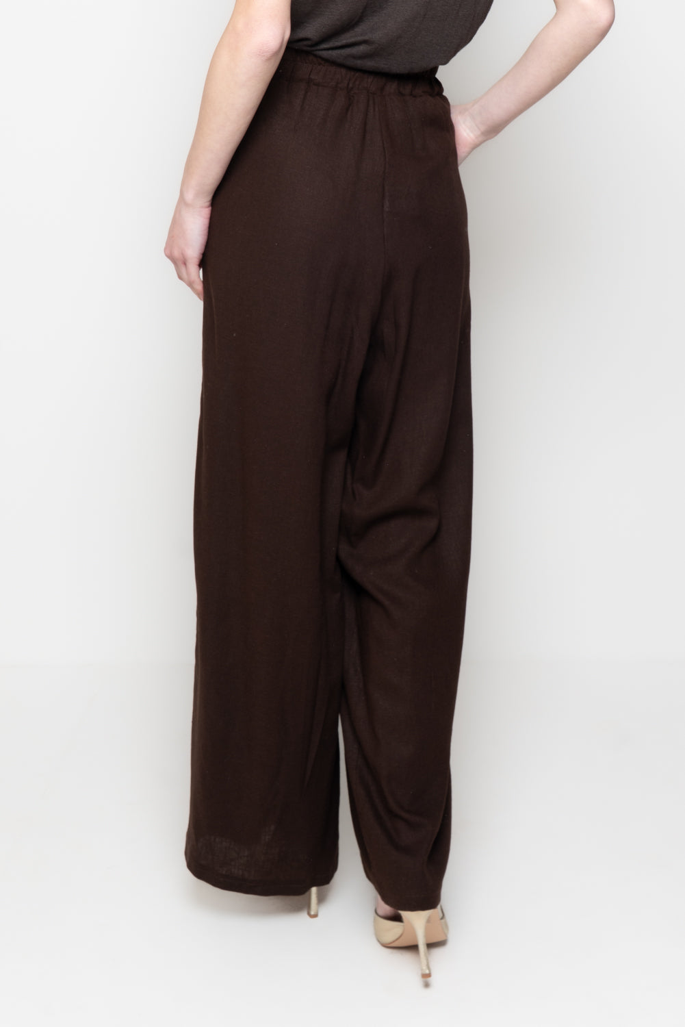 Pantaloni Palazzo in Misto Lino