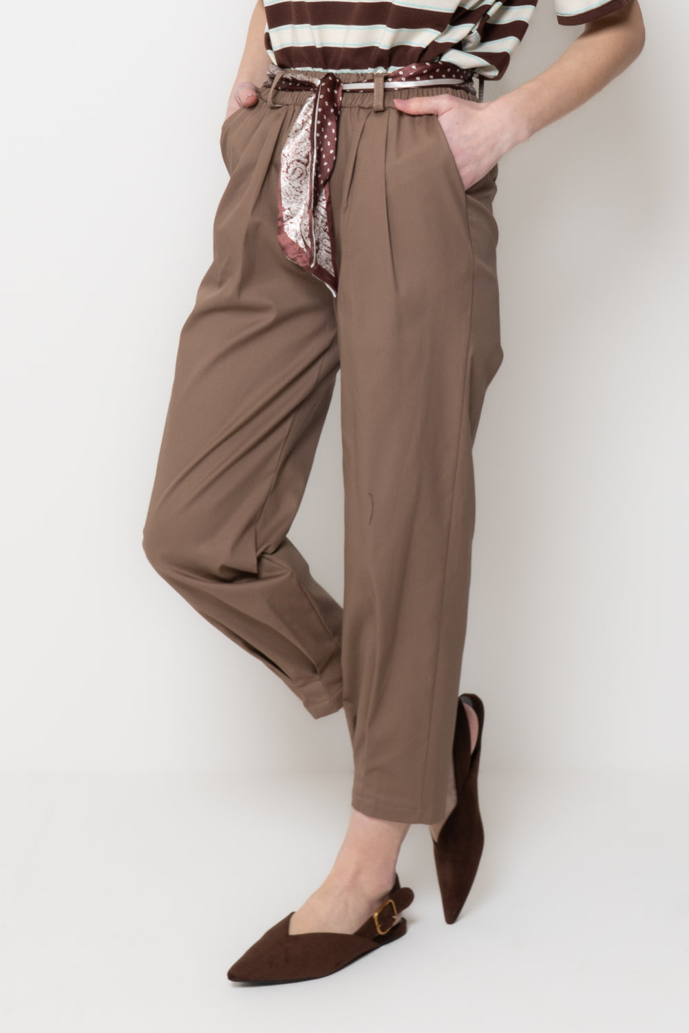 Pantaloni con Cintura Foulard