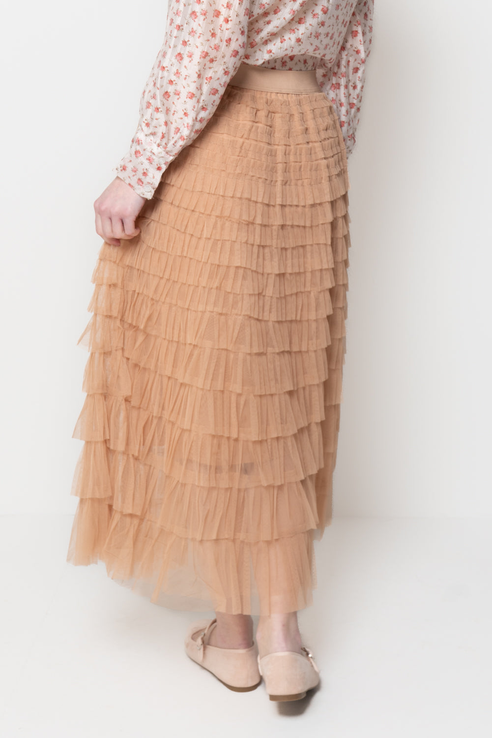 Gonna in tulle a balze