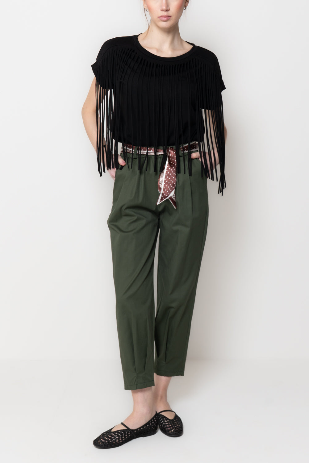 Pantaloni con Cintura Foulard