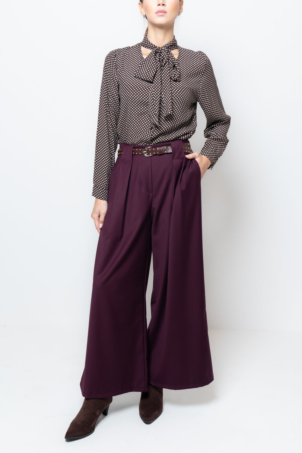 Pantalone palazzo con cannoni