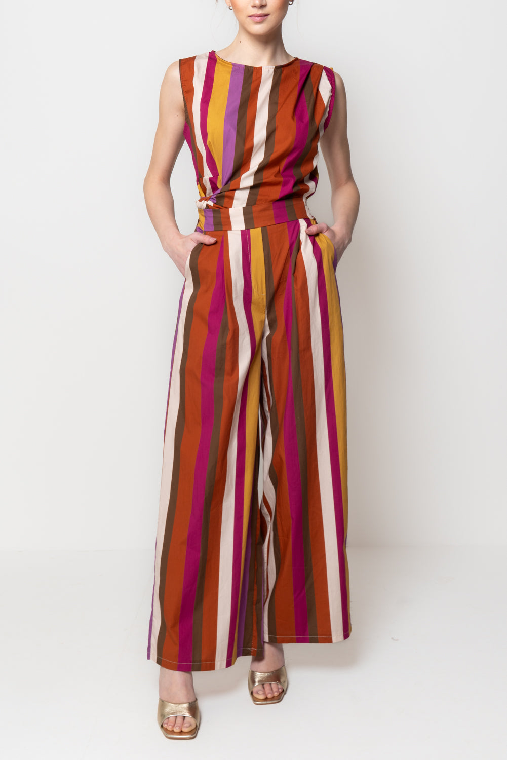 Pantalone a Righe Multicolor