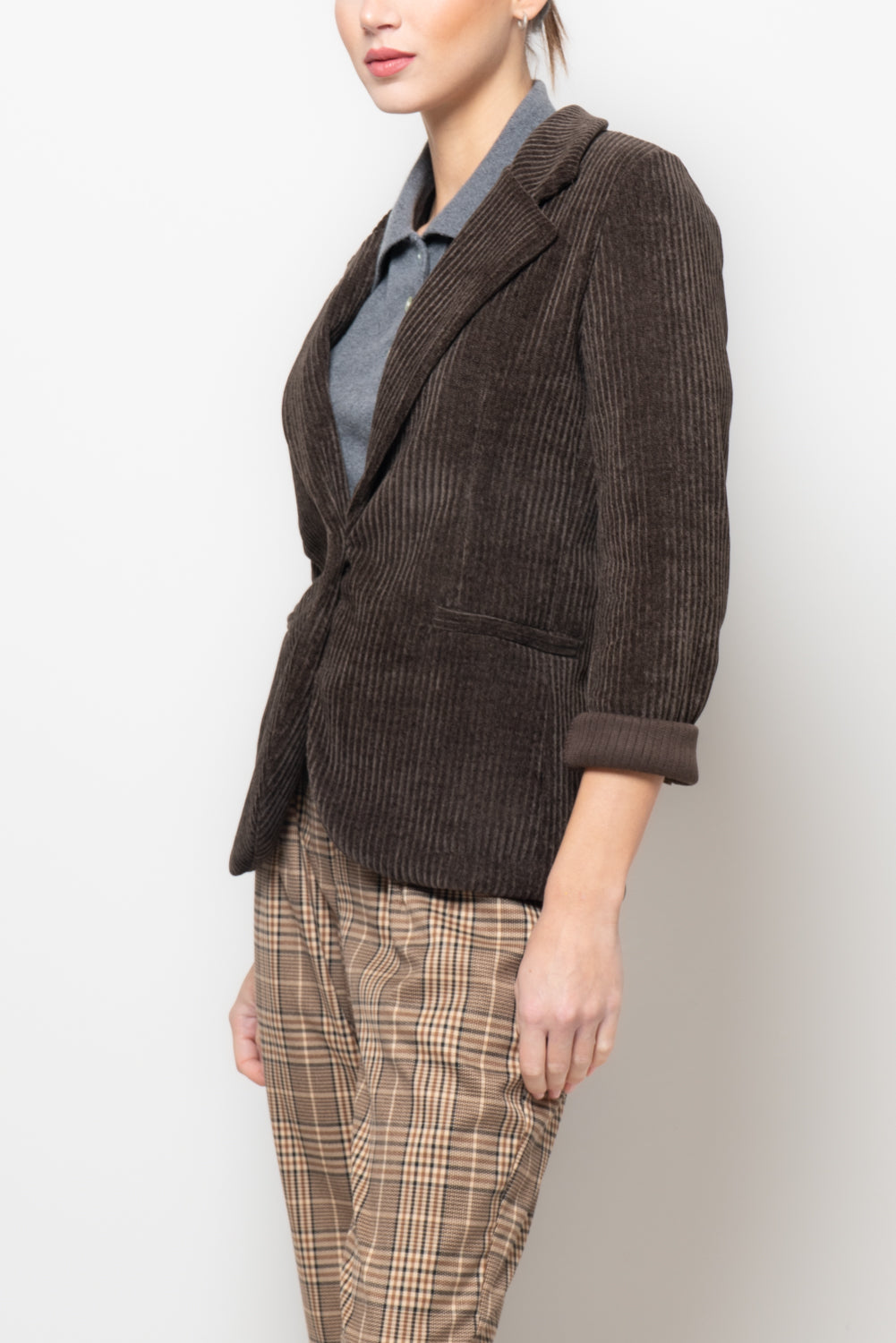 Giacca sfiancata in velluto