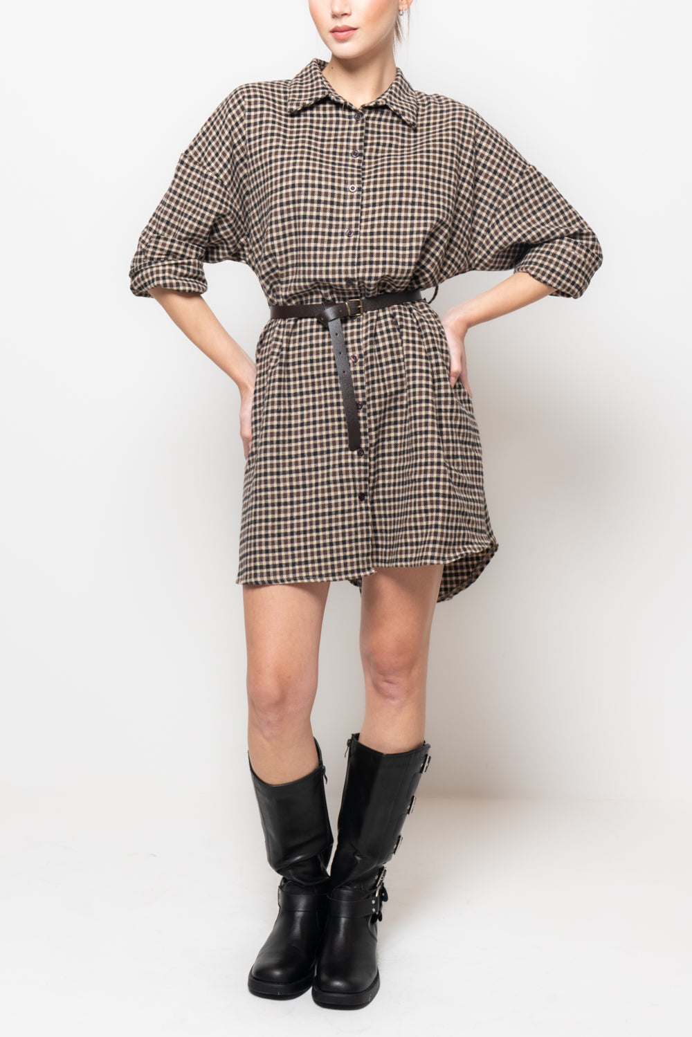 Abito chemisier a quadri