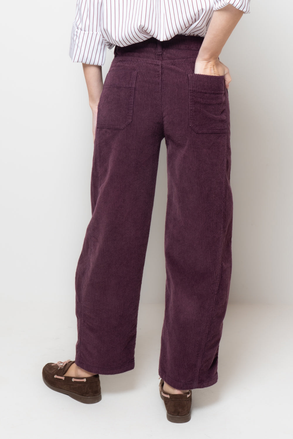 Pantaloni barrel in velluto