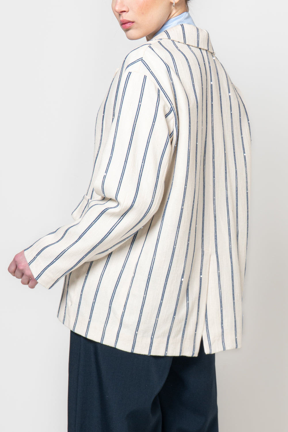 Giacca a righe con pailettes