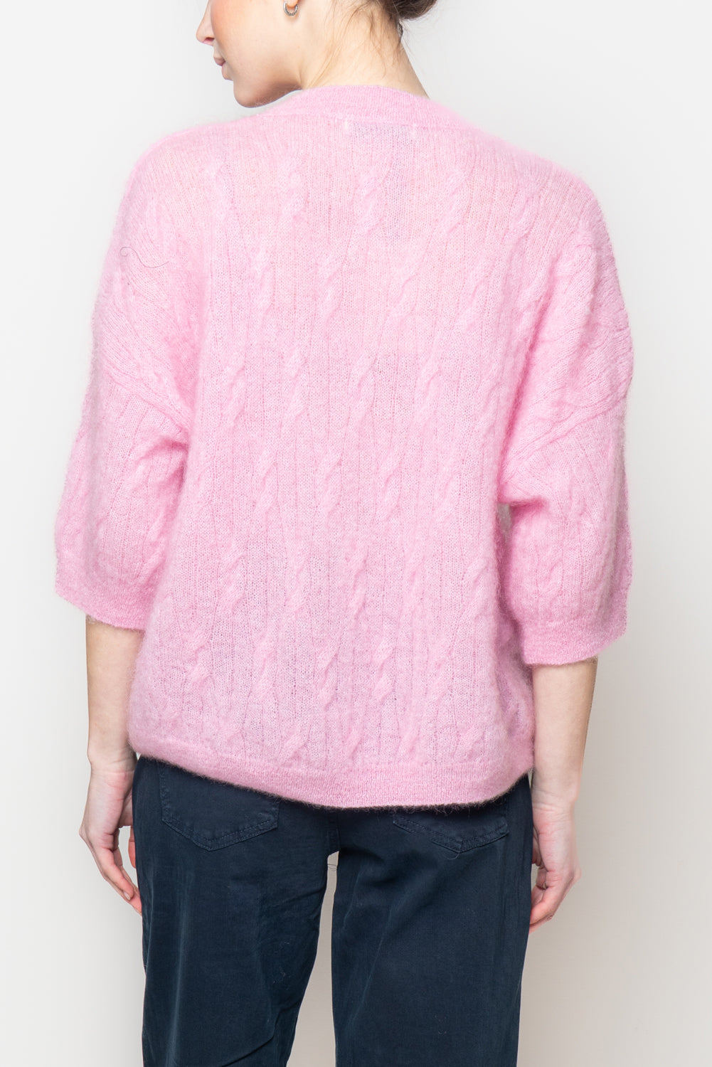 Maglia a treccia in superkid mohair