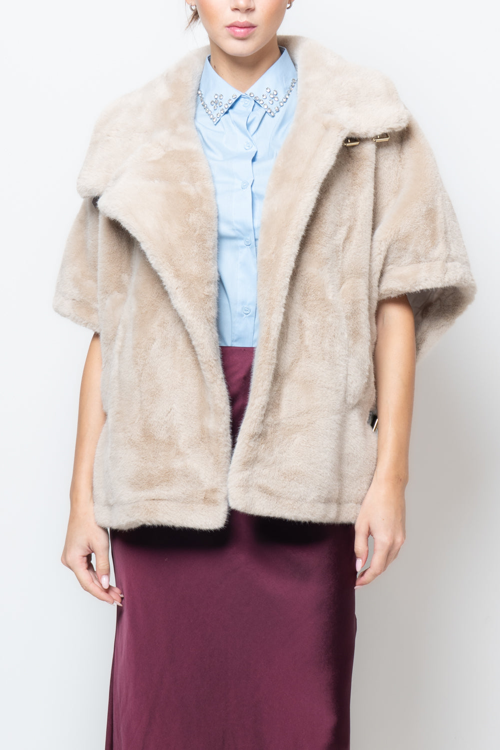 Poncho in ecopelliccia