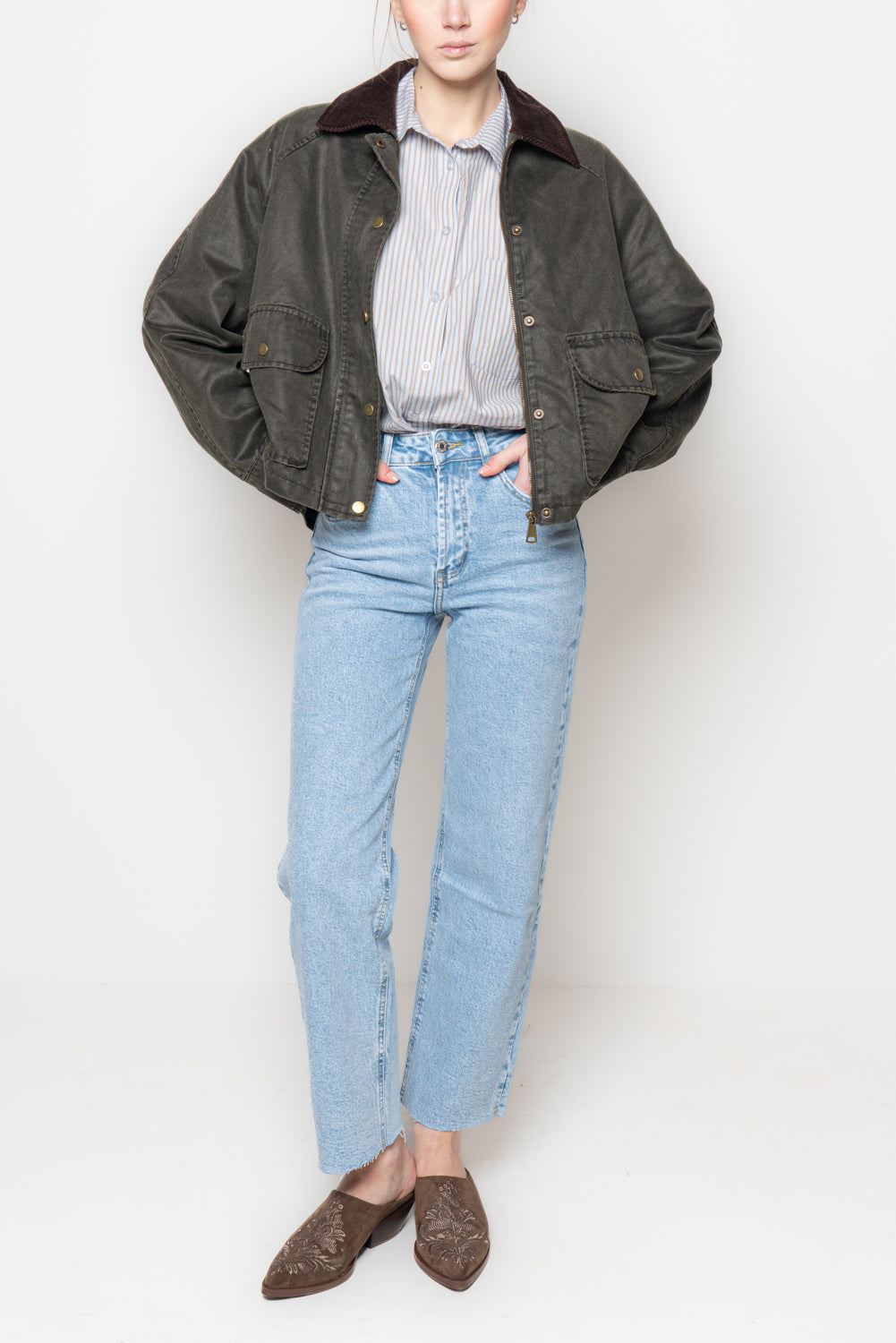 Jeans straight a taglio vivo