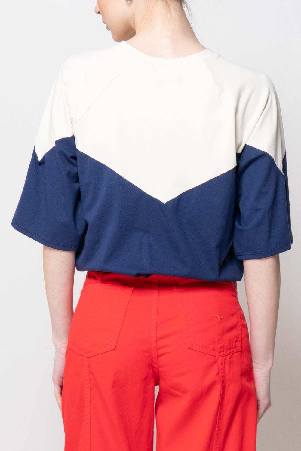 T-shirt Bicolore a Intarsio