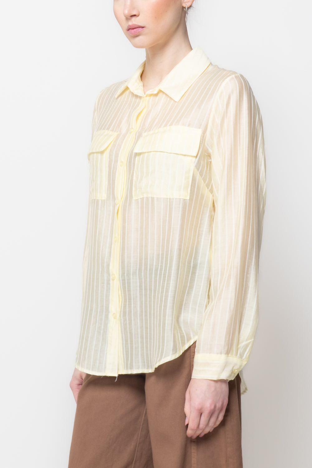 Camicia a Righe con Tasche