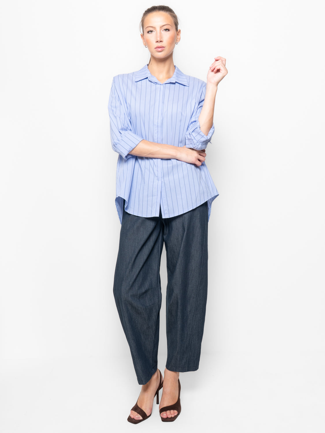 Camicia gessata oversize