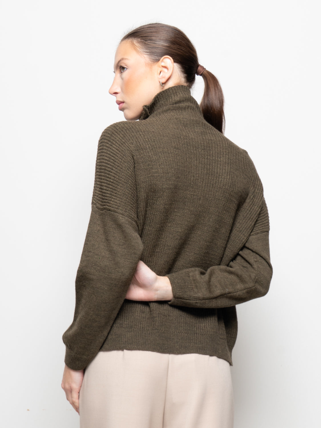 Maglione con collo a zip