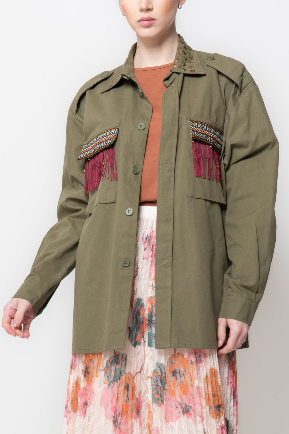 Sahariana Militare con borchie