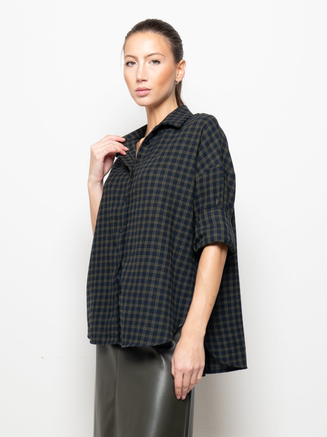 Camicia oversize a quadri