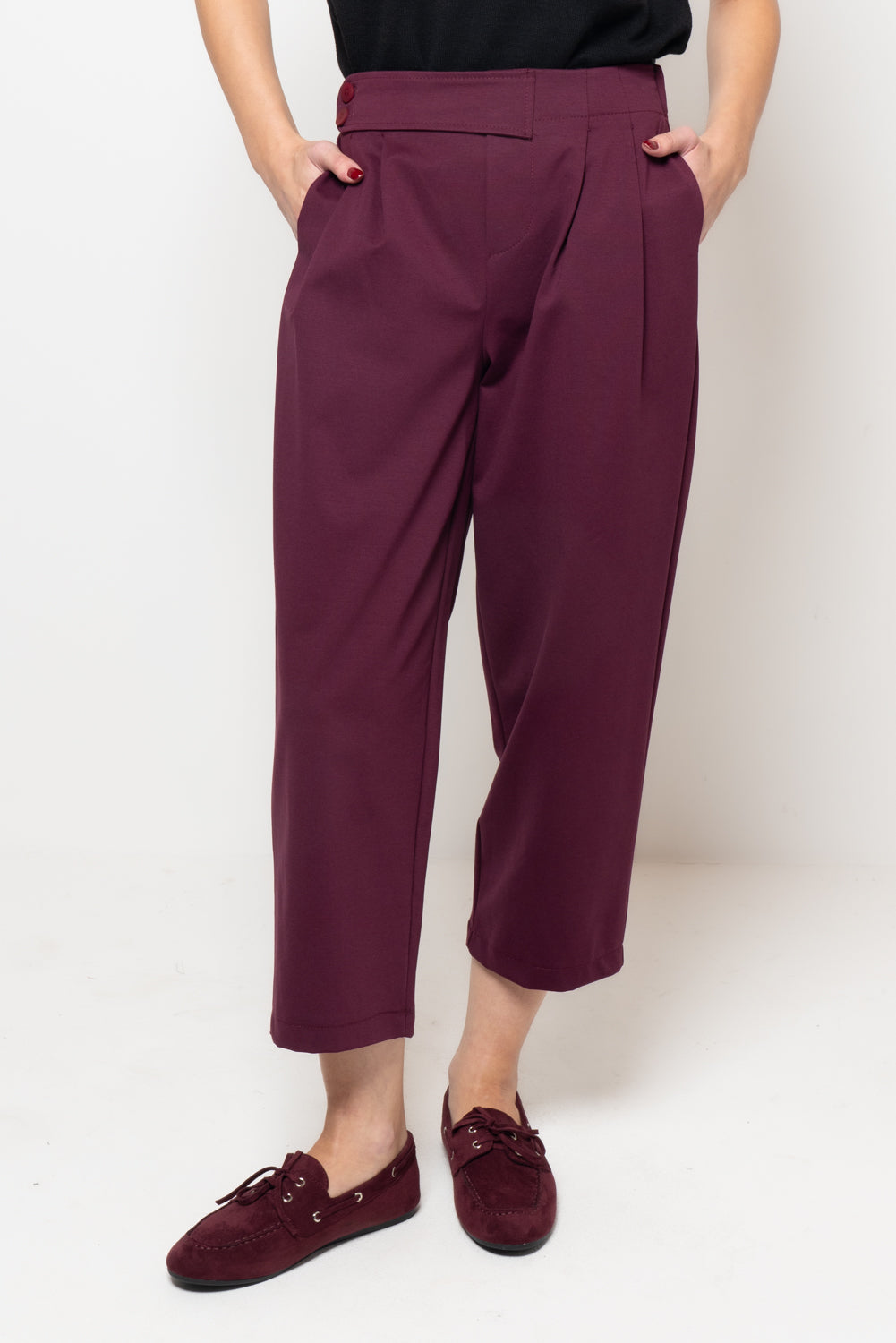 Pantalone in punto milano doppio bottone