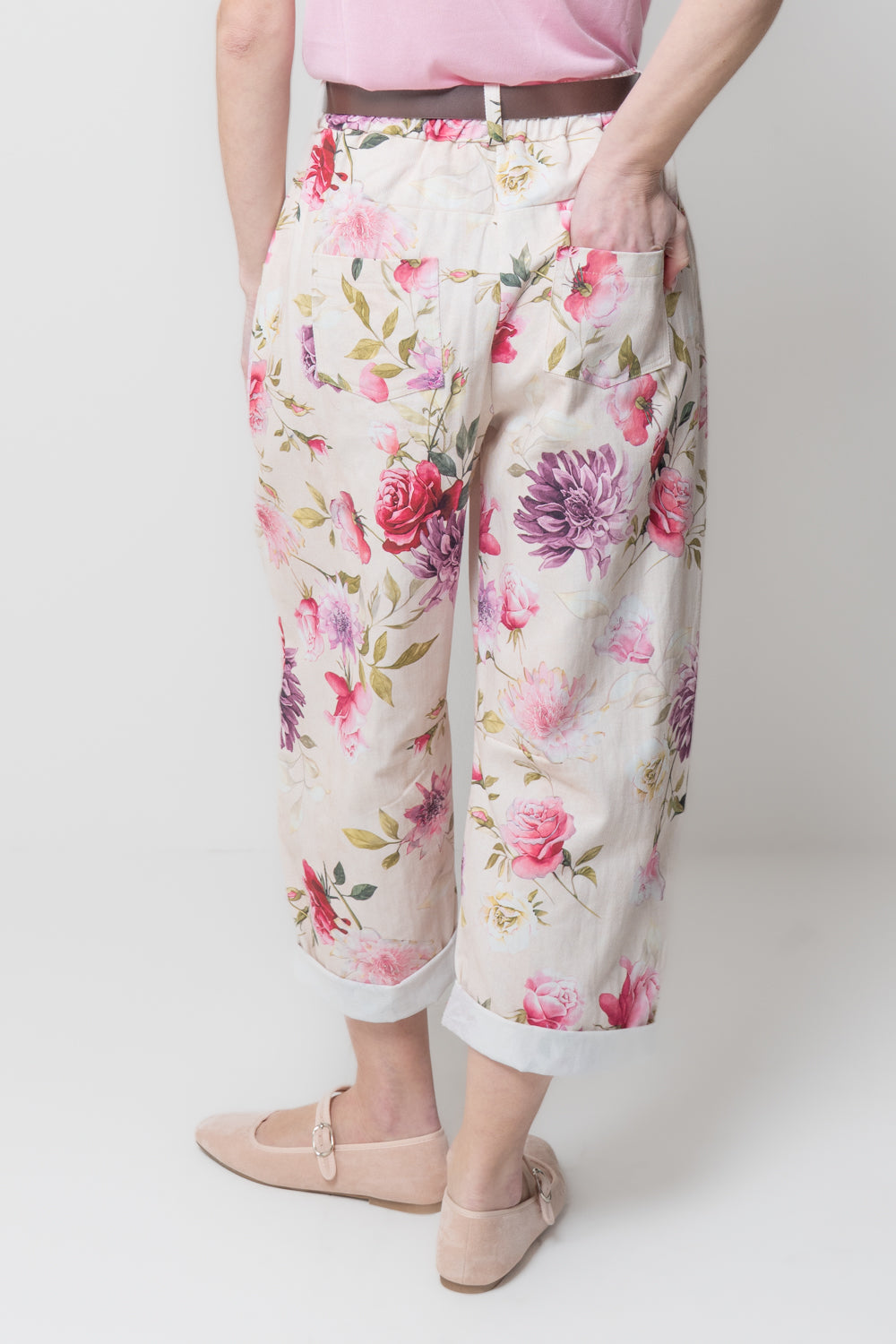 Pantalone Slouchy Floreale con Cintura