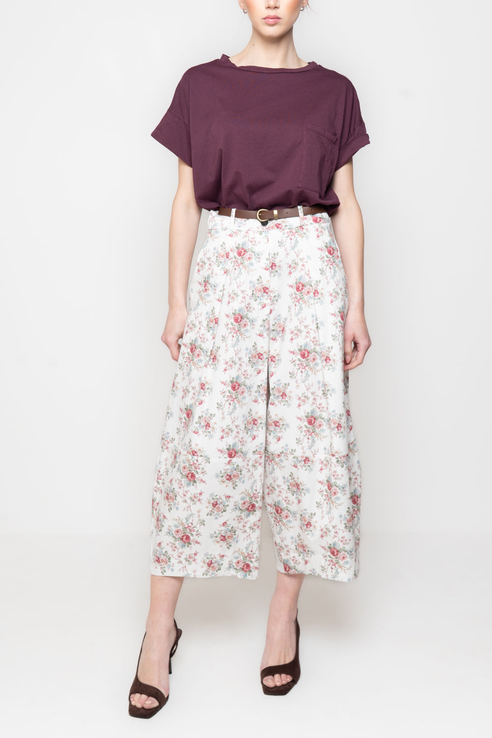 Pantaloni barrel a Fiori