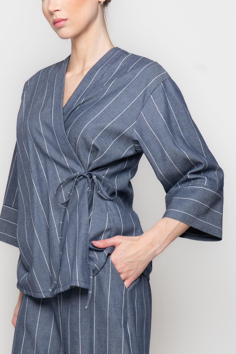 Blusa a Portafoglio Gessata
