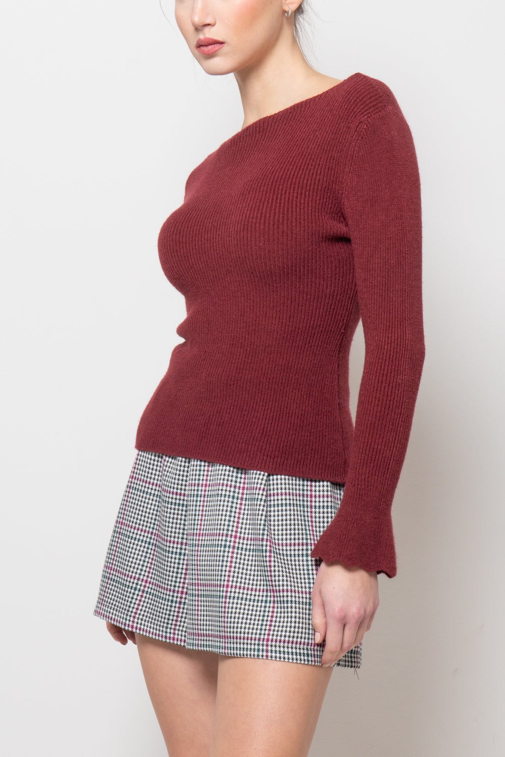 Maglia con manica svasata