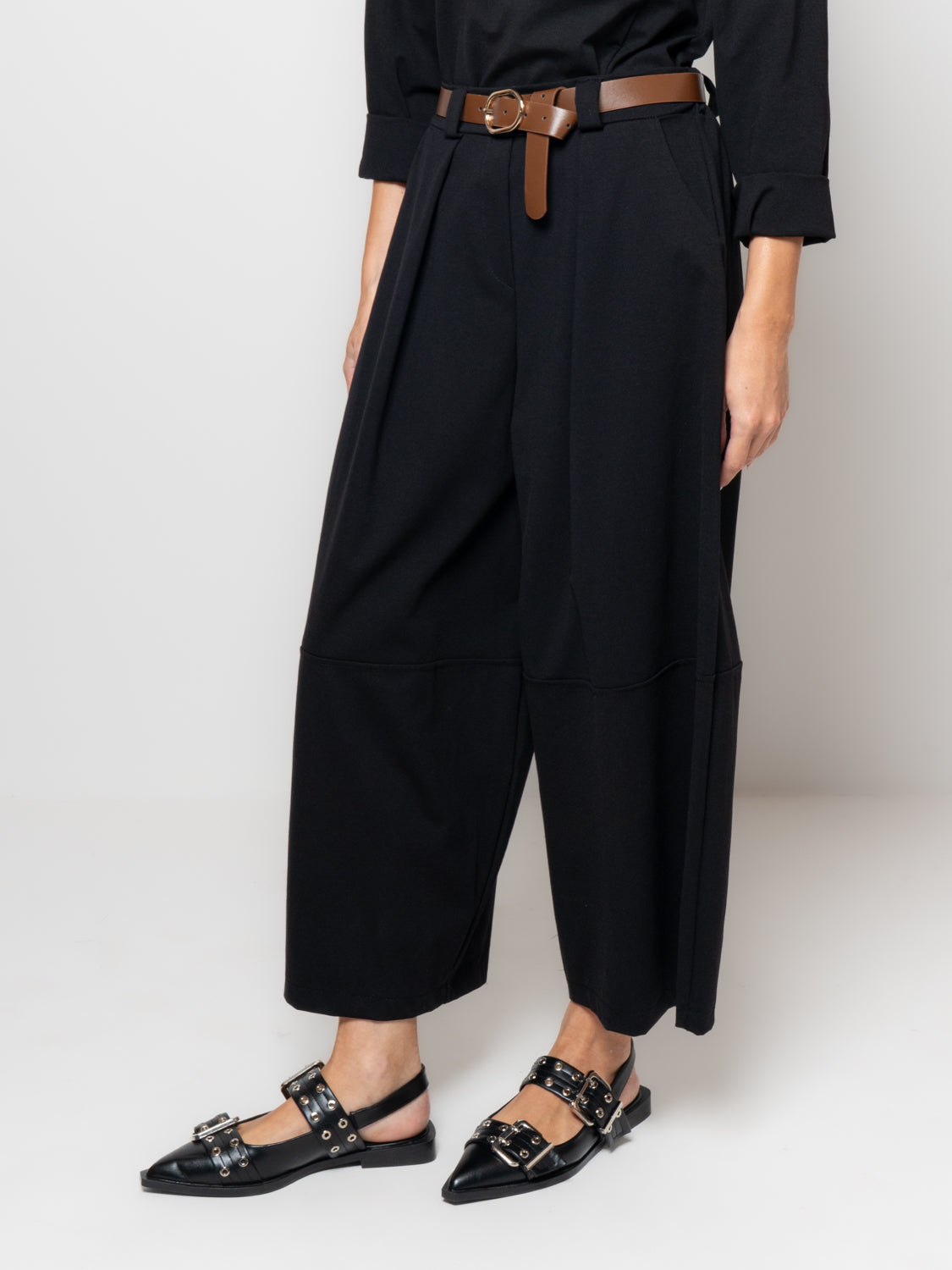 Pantalone barrel in punto milano