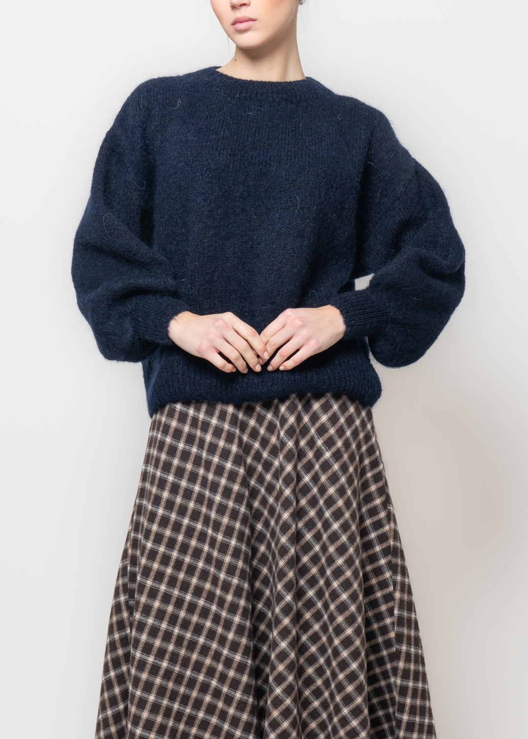 Maglia in mohair manica volume